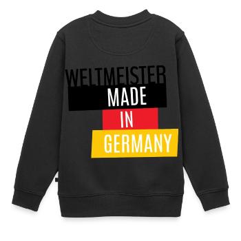 Weltmeister Made in Germany - Kinder Premium Organic Sweatshirt - Schwarz - Hinten - AI Model Kid Female (0cm)