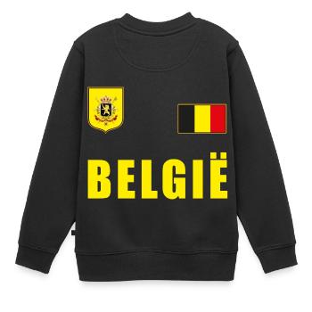 Maillot de football de Belgique Jersey Fan Fan Shirt - Sweat Premium enfant bio - noir - Dos - AI Model Kid Female (0cm)