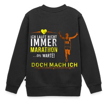 Marathon - Kinder Premium Organic Sweatshirt - Schwarz - Hinten - AI Model Kid Female (0cm)