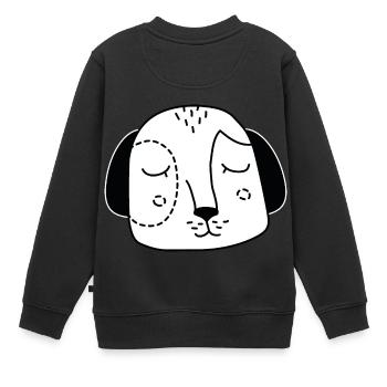 Hund Gesicht Hundekopf - Kinder Premium Organic Sweatshirt - Schwarz - Hinten - AI Model Kid Female (0cm)