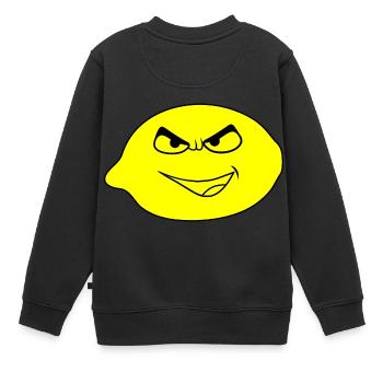 Mauvais citron, méchant citron drôle - Sweat Premium enfant bio - noir - Dos - AI Model Kid Female (0cm)