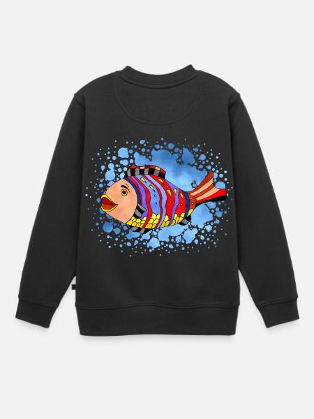poisson - Sweat Premium enfant bio - noir