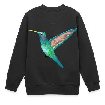 Kolibri Kleinster Vogel der Welt Bienenelfe Nektar - Kinder Premium Organic Sweatshirt - Schwarz - Hinten - AI Model Kid Female (0cm)