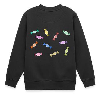 Bonbons - Kinder Premium Organic Sweatshirt - Schwarz - Hinten - AI Model Kid Female (0cm)