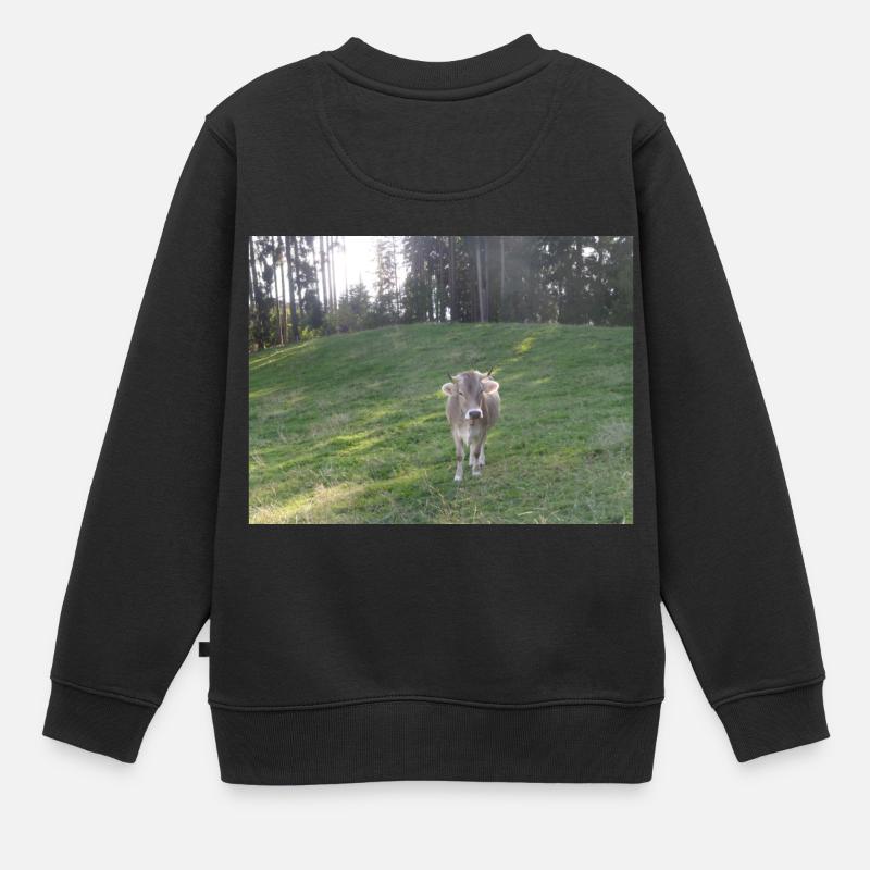 Vache - Sweat Premium enfant bio - noir