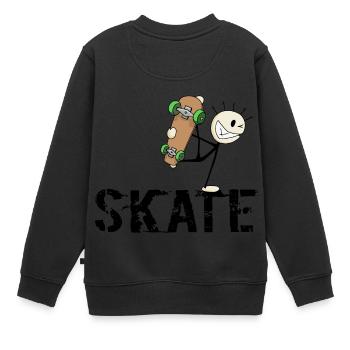 skate! - Kinder Premium Organic Sweatshirt - Schwarz - Hinten - AI Model Kid Female (0cm)