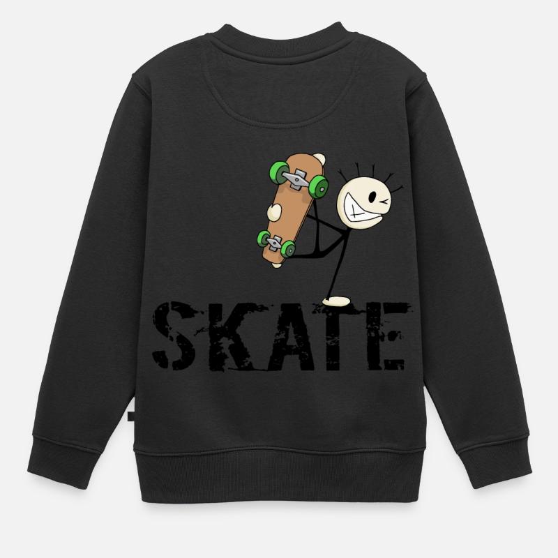 skate! patin! - Sweat Premium enfant bio - noir