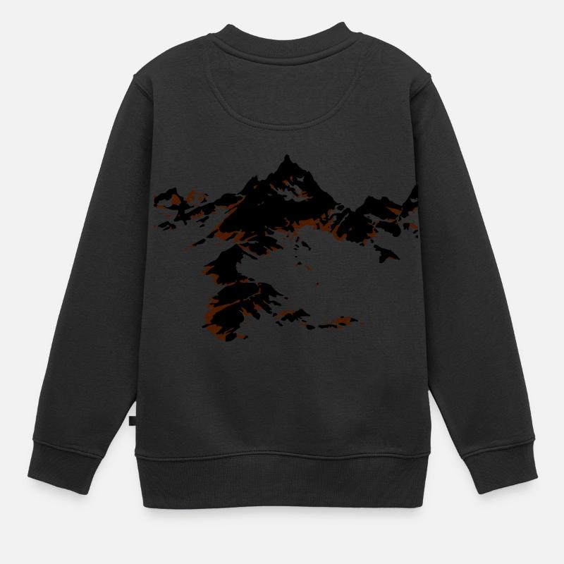 simple, montagne - Sweat Premium enfant bio - noir