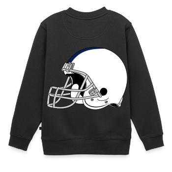 Football Helm - Kinder Premium Organic Sweatshirt - Schwarz - Hinten - AI Model Kid Female (0cm)