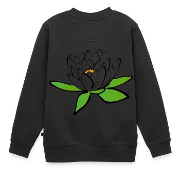 fleur de lotus - Sweat Premium enfant bio - noir - Dos - AI Model Kid Female (0cm)