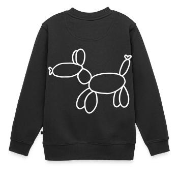 Luftballon Hund - Kinder Premium Organic Sweatshirt - Schwarz - Hinten - AI Model Kid Female (0cm)