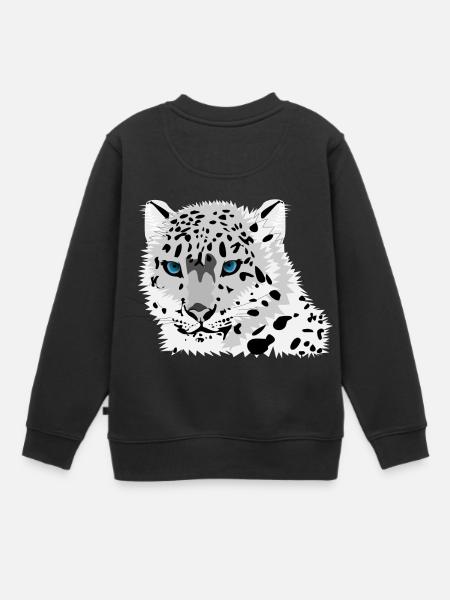 Schneeleopard - Kinder Premium Organic Sweatshirt - Schwarz