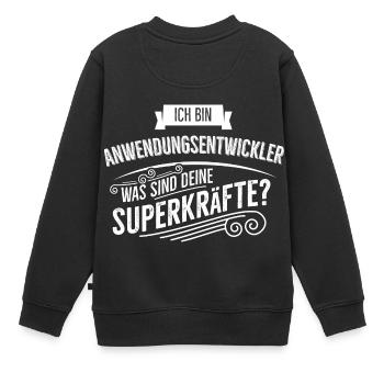 Anwendungsentwickler - Kinder Premium Organic Sweatshirt - Schwarz - Hinten - AI Model Kid Female (0cm)
