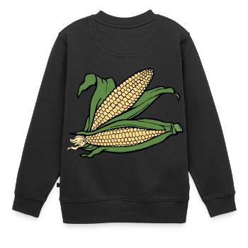 mais corn maize getreide veggie gemuese vegetables - Kinder Premium Organic Sweatshirt - Schwarz - Hinten - AI Model Kid Female (0cm)