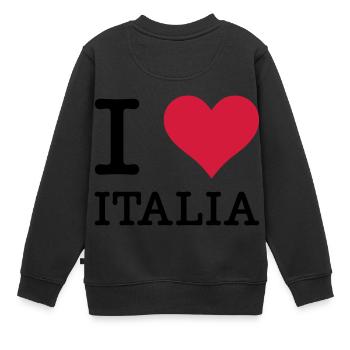 I Love Italia - Kinder Premium Organic Sweatshirt - Schwarz - Hinten - AI Model Kid Female (0cm)