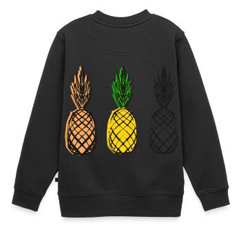 Ananas - Kinder Premium Organic Sweatshirt - Schwarz - Hinten - AI Model Kid Female (0cm)