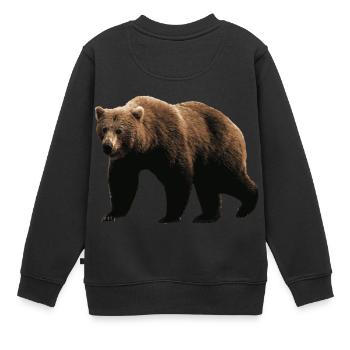 Ours Brun - Sweat Premium enfant bio - noir - Dos - AI Model Kid Female (0cm)