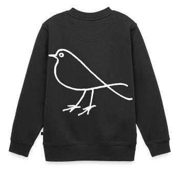 Vogel - Kinder Premium Organic Sweatshirt - Schwarz - Hinten - AI Model Kid Female (0cm)