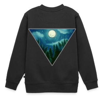 full moon - Kids Premium Organic Sweatshirt - black - Back - AI Model Kid Female (0cm)