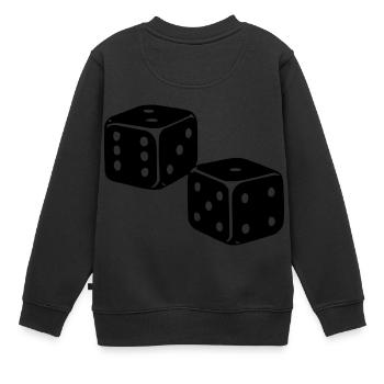 Würfel,spiel,spieler - Kinder Premium Organic Sweatshirt - Schwarz - Hinten - AI Model Kid Female (0cm)