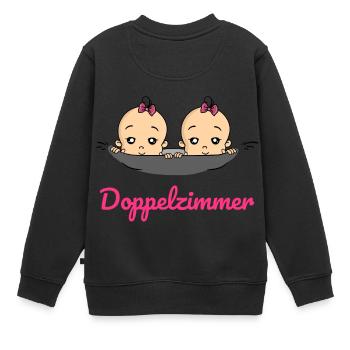 Doppelzimmer Baby Zwillinge Schwangerschaft - Kinder Premium Organic Sweatshirt - Schwarz - Hinten - AI Model Kid Female (0cm)