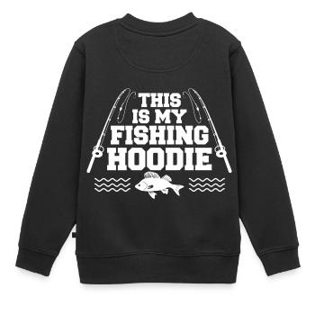 CECI EST MON PÊCHE HOODIE - Sweat Premium enfant bio - noir - Dos - AI Model Kid Female (0cm)