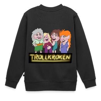 Troll Haken - Kinder Premium Organic Sweatshirt - Schwarz - Hinten - AI Model Kid Female (0cm)