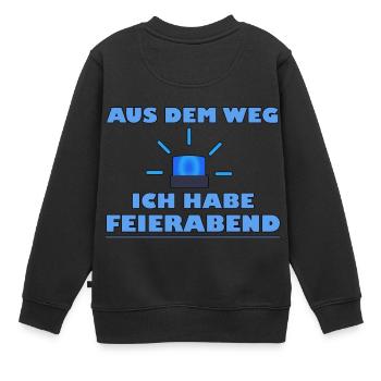 Feierabend Dienstschluss Wochenende Aus dem Weg - Kinder Premium Organic Sweatshirt - Schwarz - Hinten - AI Model Kid Female (0cm)