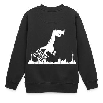 Parkour Geschenk Le Parcour Freerunning Backflip - Kinder Premium Organic Sweatshirt - Schwarz - Hinten - AI Model Kid Female (0cm)