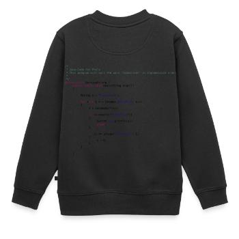 funny Java code to sort - Kids Premium Organic Sweatshirt - black - Back - AI Model Kid Female (0cm)