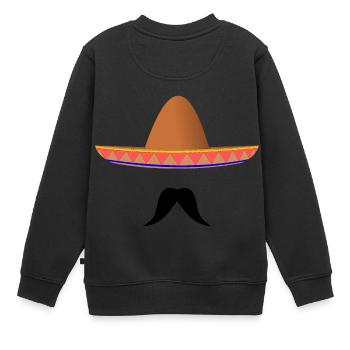 Mexikanischer Sombrero - Kinder Premium Organic Sweatshirt - Schwarz - Hinten - AI Model Kid Female (0cm)