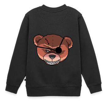 Horreur Teddy Monstre effrayant Zombie Ours Pirate - Sweat Premium enfant bio - noir - Dos - AI Model Kid Female (0cm)