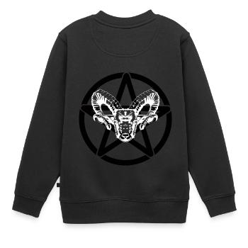 Satan Teufel Pentagramm Antichrist Dämon böse Tod - Kinder Premium Organic Sweatshirt - Schwarz - Hinten - AI Model Kid Female (0cm)
