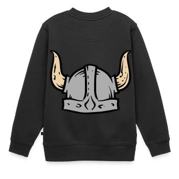 Wikinger Helm - Kinder Premium Organic Sweatshirt - Schwarz - Hinten - AI Model Kid Female (0cm)