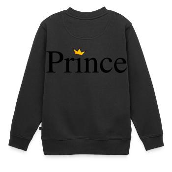 Prince mit Krone - Kinder Premium Organic Sweatshirt - Schwarz - Hinten - AI Model Kid Female (0cm)