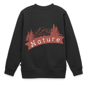 Nature - Sweat Premium enfant bio - noir - Dos - AI Model Kid Female (0cm)