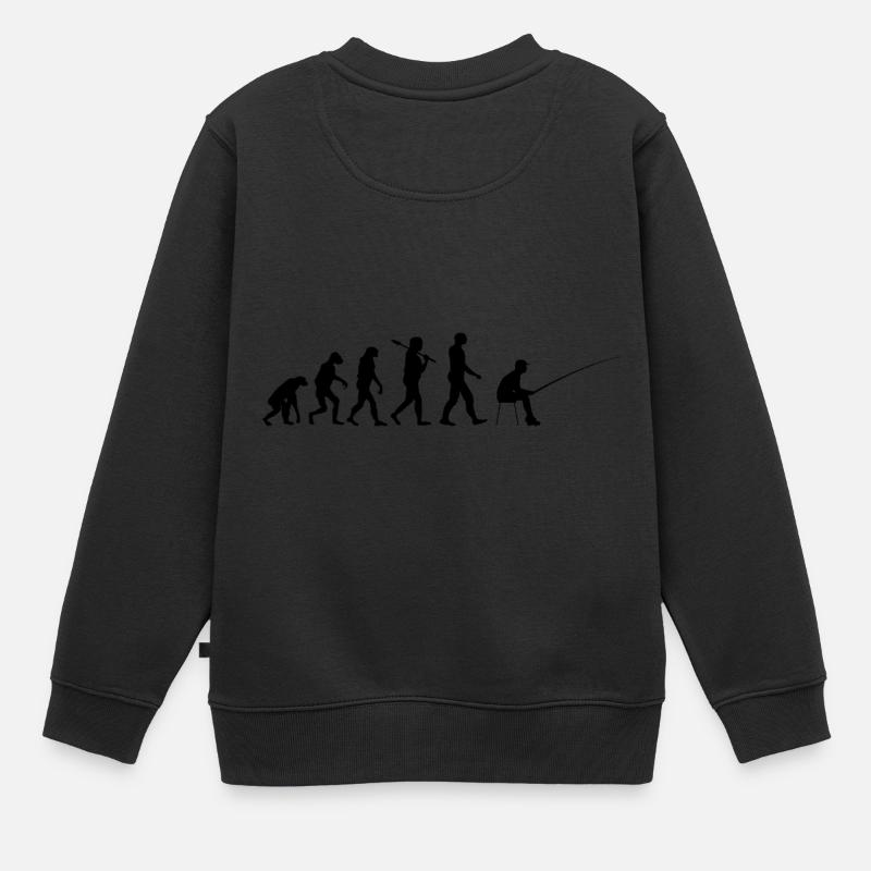 Angler Evolution fishing gift - Kids Premium Organic Sweatshirt - black