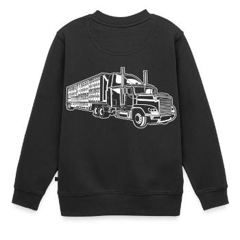Camion / camion 01_weiß - Sweat Premium enfant bio - noir - Dos - AI Model Kid Female (0cm)