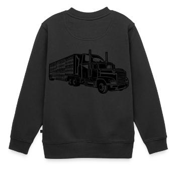 Camion / camion 01_schwarz - Sweat Premium enfant bio - noir - Dos - AI Model Kid Female (0cm)