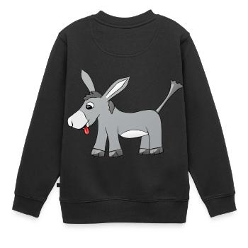 Les ânes étirent la langue. Idée de cadeau - Sweat Premium enfant bio - noir - Dos - AI Model Kid Female (0cm)