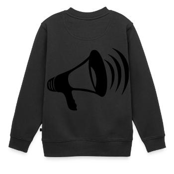 Megaphone - Kids Premium Organic Sweatshirt - black - Back - AI Model Kid Female (0cm)