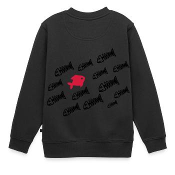 Deadfish - Kinder Premium Organic Sweatshirt - Schwarz - Hinten - AI Model Kid Female (0cm)