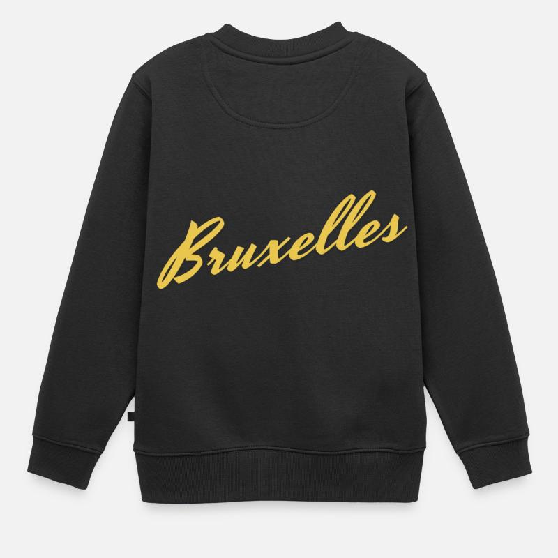 Bruxelles - Sweat Premium enfant bio - noir