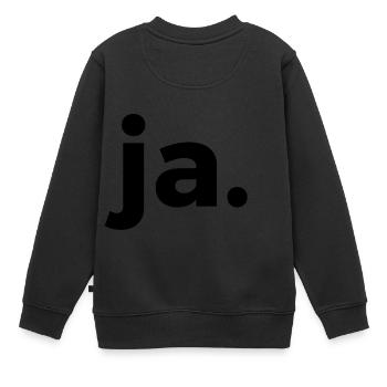 ja - Kinder Premium Organic Sweatshirt - Schwarz - Hinten - AI Model Kid Female (0cm)