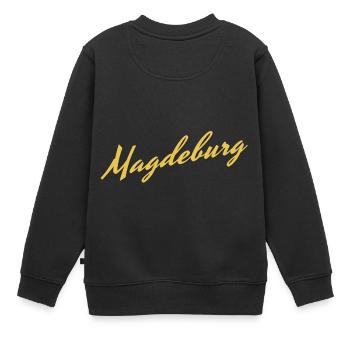 Magdeburg - Kinder Premium Organic Sweatshirt - Schwarz - Hinten - AI Model Kid Female (0cm)