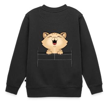 farbige Kätzchen - Kinder Premium Organic Sweatshirt - Schwarz - Hinten - AI Model Kid Female (0cm)