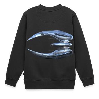 Battlestar Gallactica: Cylon Raider [Vue de dessus] - Sweat Premium enfant bio - noir - Dos - AI Model Kid Female (0cm)