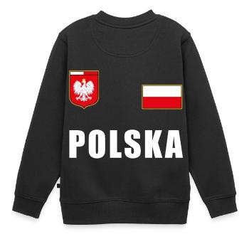 T-shirt de football de la Pologne Fan de fanshirt de Jersey - Sweat Premium enfant bio - noir - Dos - AI Model Kid Female (0cm)