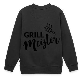 Grillmeister Grillzange - Kinder Premium Organic Sweatshirt - Schwarz - Hinten - AI Model Kid Female (0cm)