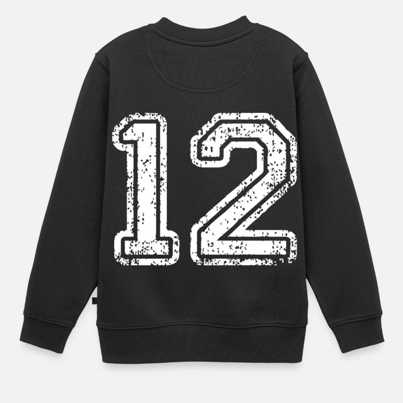 12 - Kinder Premium Organic Sweatshirt - Schwarz